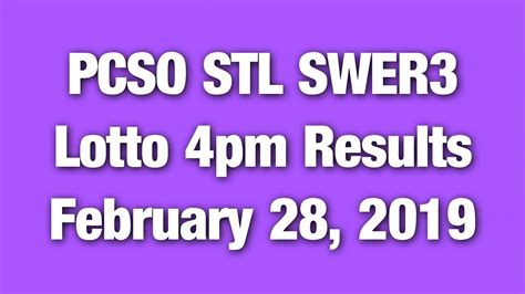 PCSO STL SWER3 DRAW RESULTS FEBRUARY 28, 2024.